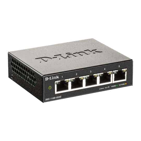 D-Link DGS-1100-05V2-B 5 Port Gigabit Smart Managed Switch